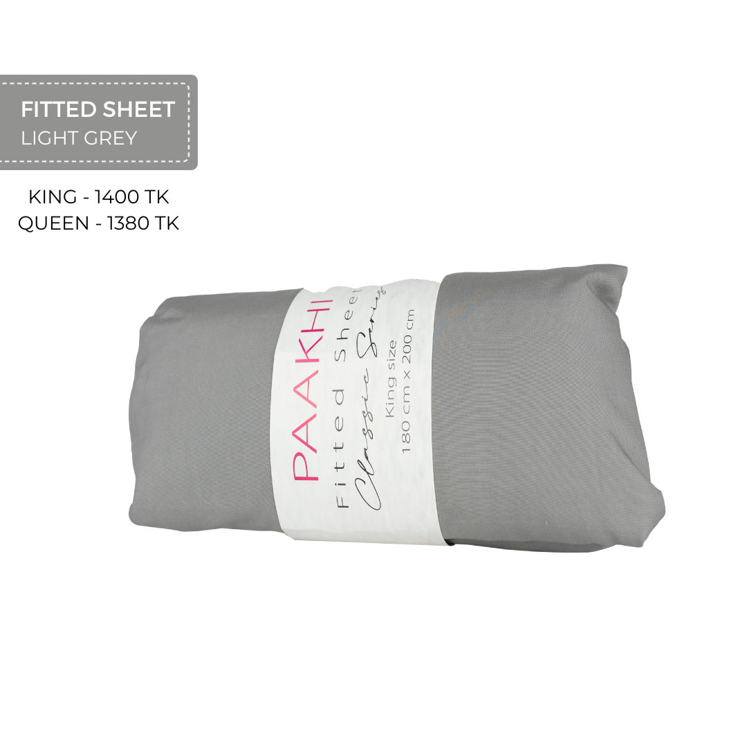 Fitted sheet with pillow covers - Light Grey
