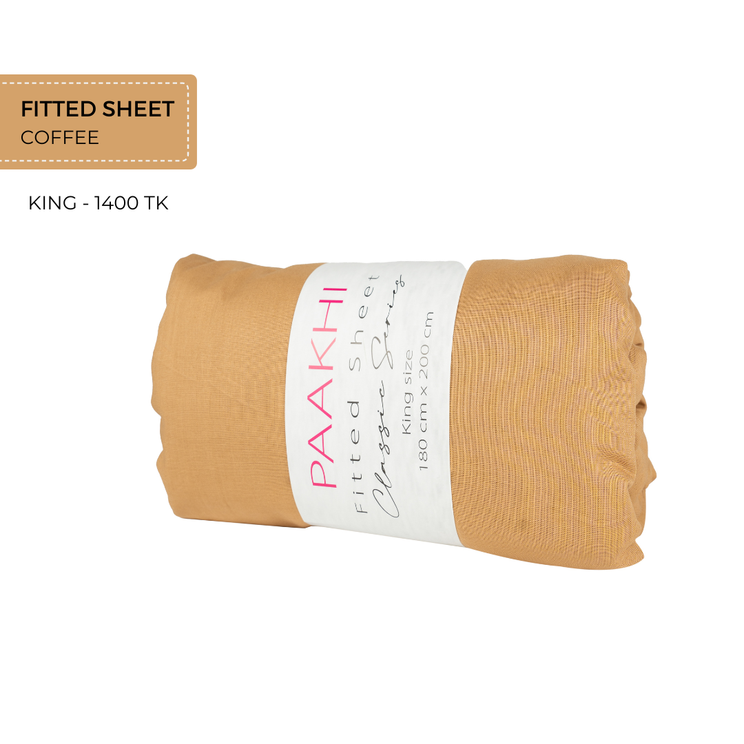 Fitted sheet with pillow covers Coffee King