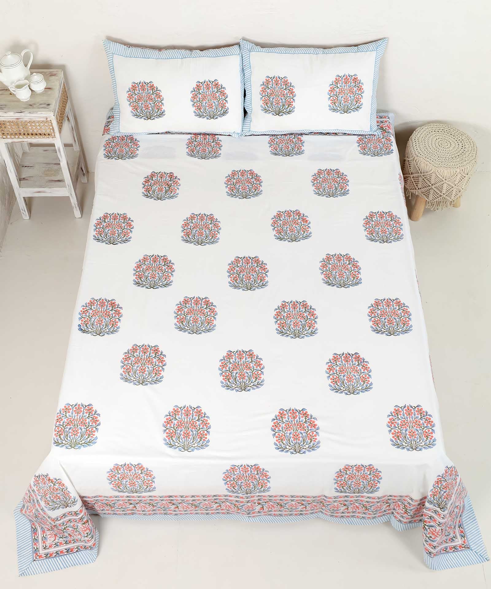 Botany Handblock Printed Cotton Bedsheet King